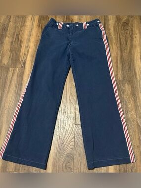 Vintage Y2K Tommy Hilfiger Women’s Navy Americana Chino Pants 8 Stars Stripes